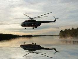 Как вертолёт в озере утопили